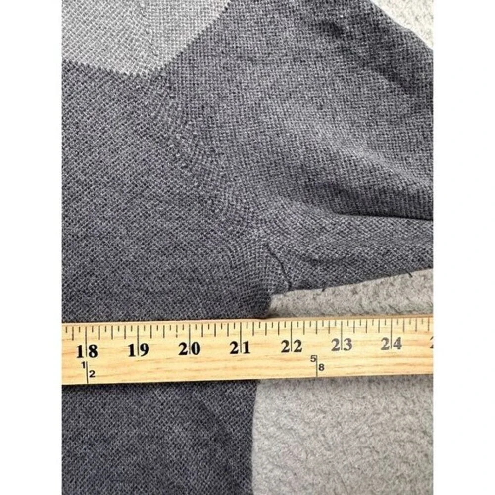 Banana Republic Sweater Mens Large Grey Colorblock Luxury Silk Cashmere Pullover